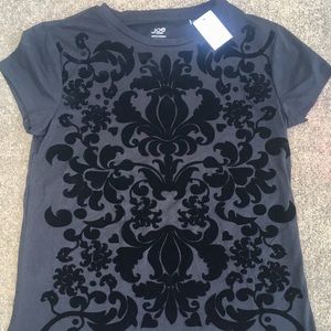 Joe Fresh Small Black Flocked T-Shirt NWT